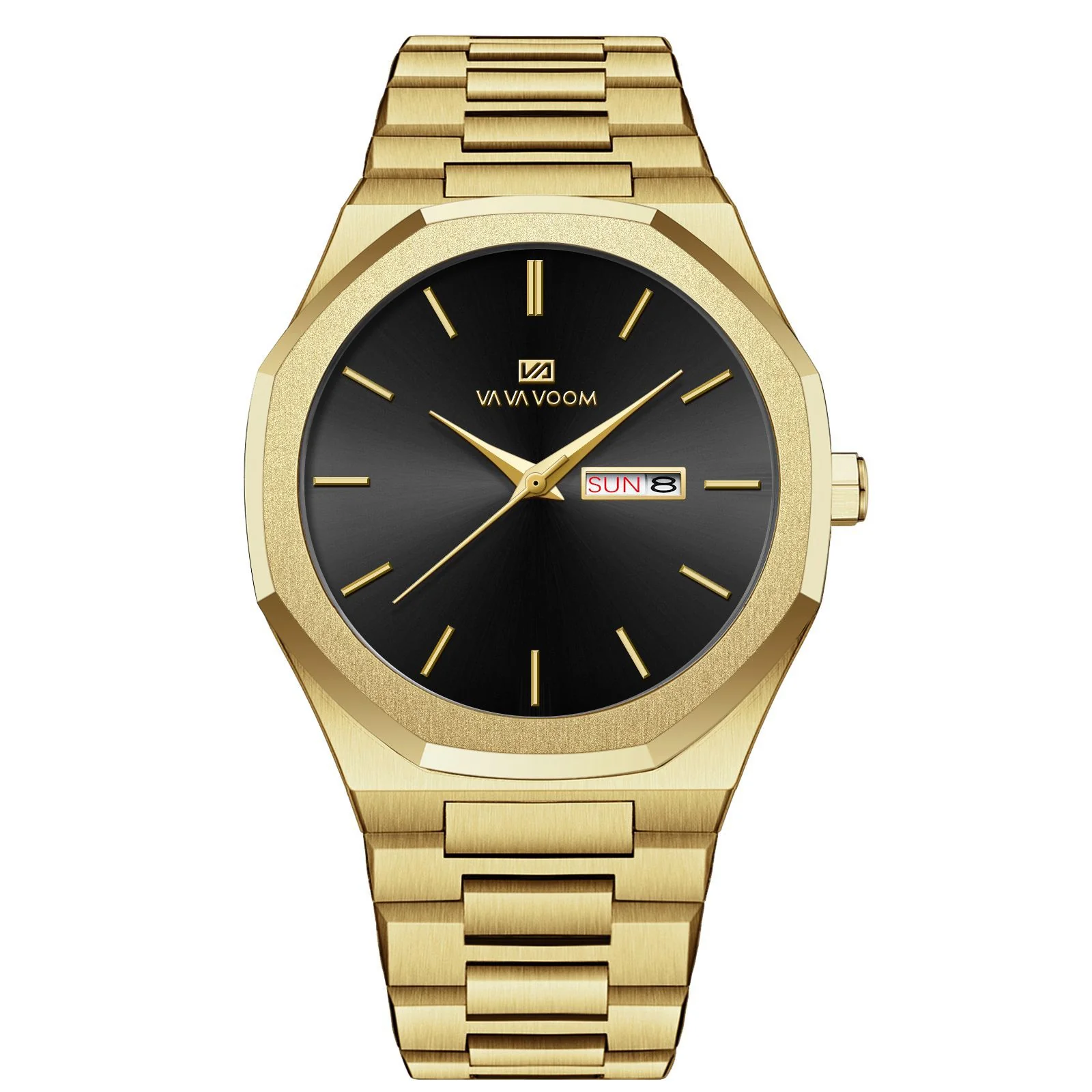 VA VA VOOM 2931 Octagonal Calendar Quartz Watch for Men - Image 7