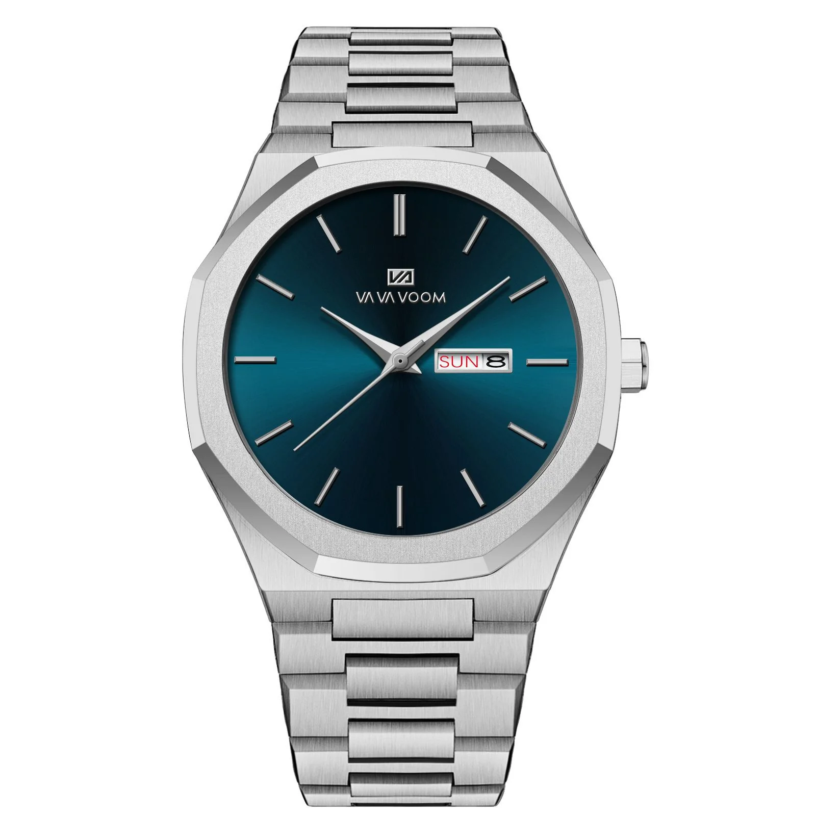 VA VA VOOM 2931 Octagonal Calendar Quartz Watch for Men - Image 9